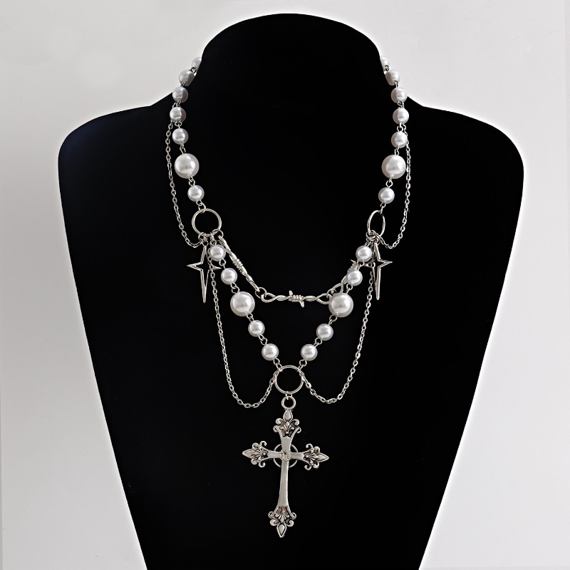 Pearl Choker Necklace Vintage - 펑크 십자가 펜던트 목걸이 고딕 십자가