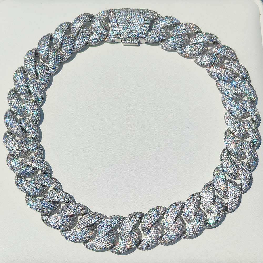 Cuban Link Chain 12Mm - 럭셔리 24MM 6열 클러스터 5A 다이아몬드