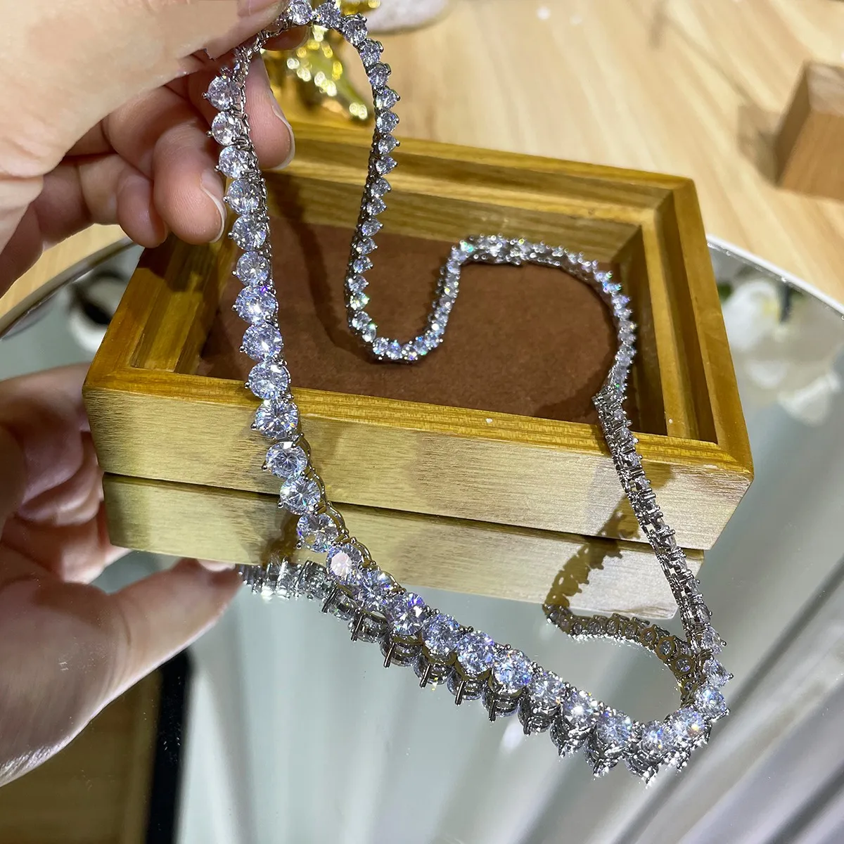 Cross Pendant Necklace Gold - 여성용 아이스 아웃 테니스 목걸이, 모조