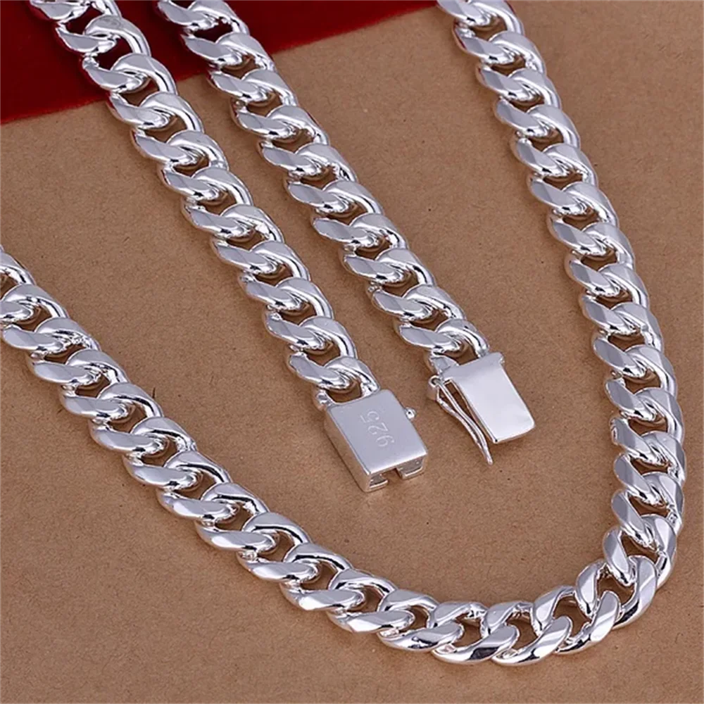 925 Sterling Silver Chain Necklace Men - 20-24 인치 925 스털링 실버 클래식