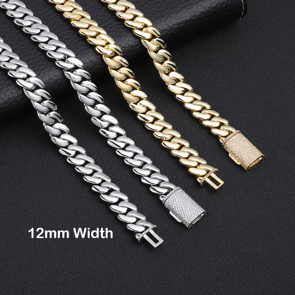 Cuban Link Chain 12Mm - ESKEEM 12mm 14K 금도금 쿠반 목걸이