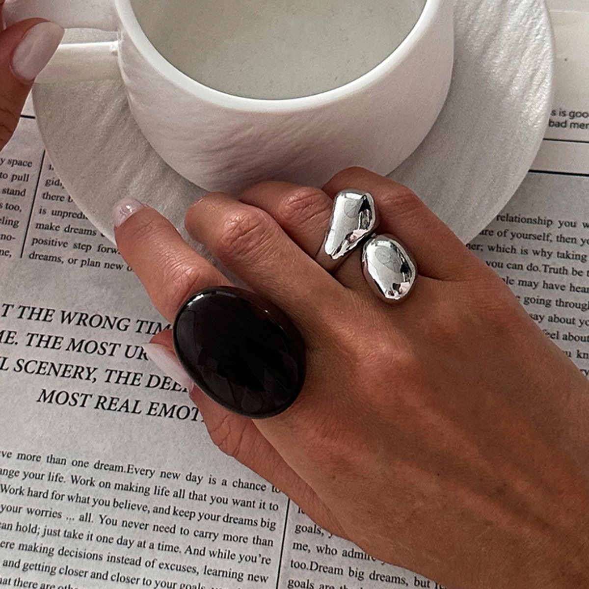 Vintage Punk Knuckle Rings Set - SHIXIN 2개 세트 빈티지 메탈 물방울
