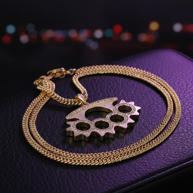 Layered Pendant Necklace Aesthetic - Y2K 펑크 스테인리스 스틸 펜던트 목걸이