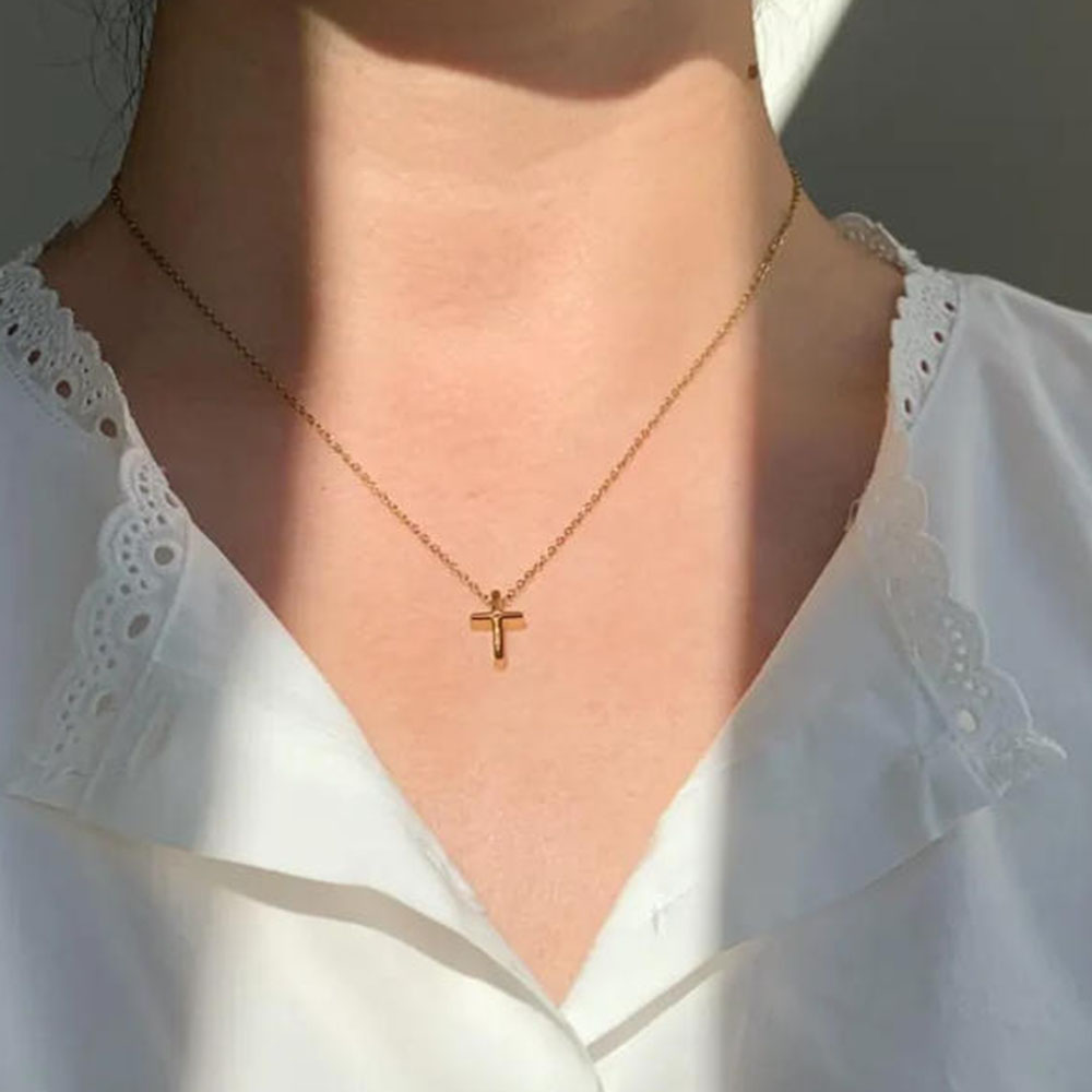 Cross Pendant Necklace Gold - 정교한 금 십자가 목걸이, 심플한 데일리