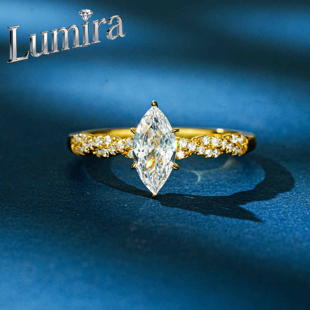 Moissanite Engagement Ring 1 Carat - 루미라 100% 18K 골드 마르퀴즈 1캐럿