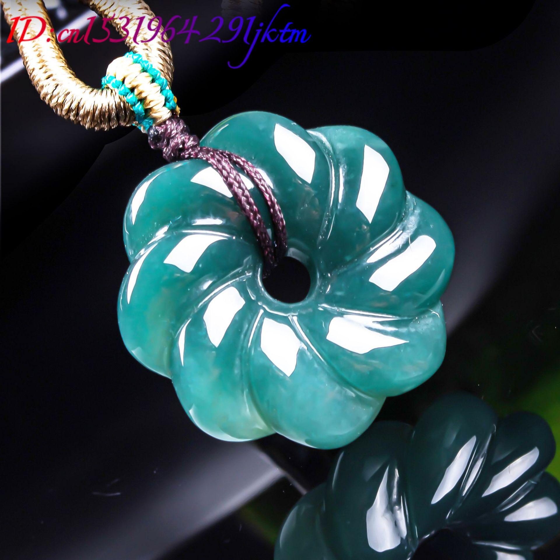 천연 버마산 비취 꽃 모양 펜던트 목걸이 액세서리 보석 - Necklaces 리뷰 및 가격
