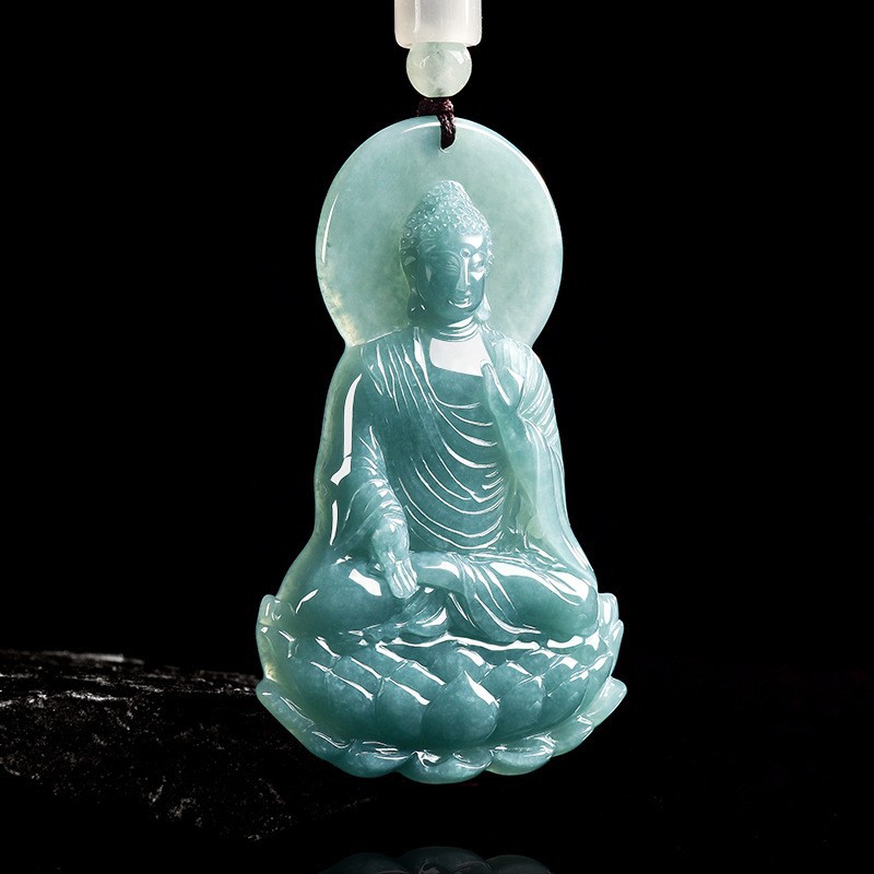 천연 버마산 비취 불상 펜던트 목걸이 패션 진짜 옥 보 - Necklaces 리뷰 및 가격