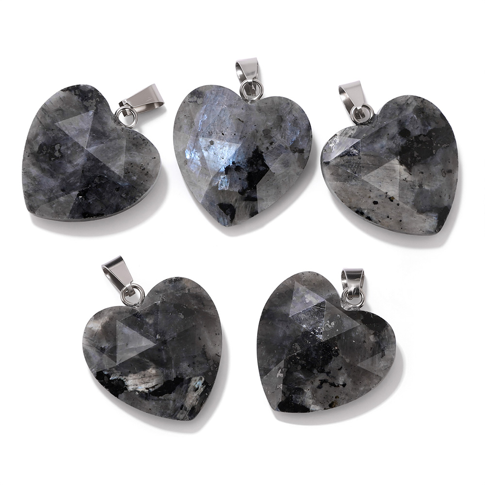 1PC 20mm 면처리된 하트 펜던트 천연석 로즈 쿼츠 - Crystal Pendant Necklace Natural Stone 리뷰 및 가격