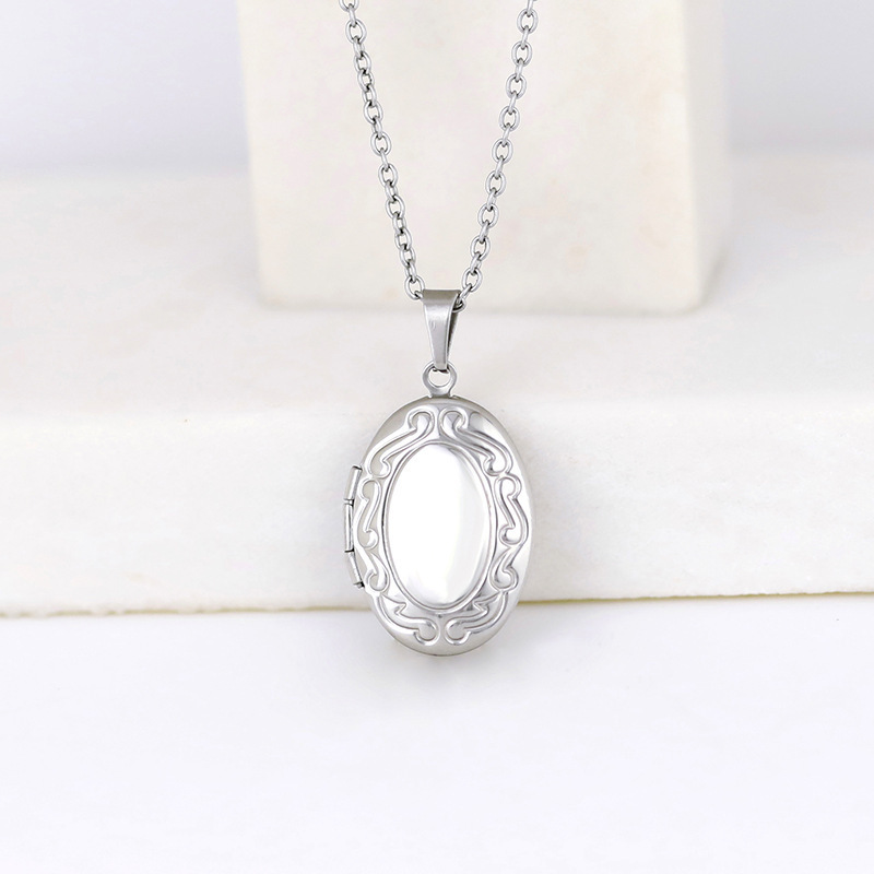 빈티지 실버 색상 오픈형 타원형 사각형 하트 모양 꽃무 - Heart Locket Necklace Photo 리뷰 및 가격