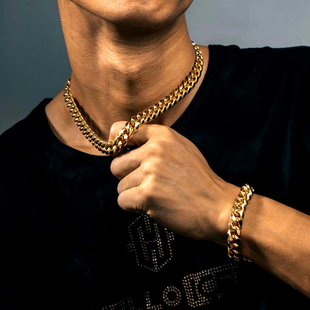 골드 도금 망 헤비 마이애미 쿠바 링크 체인 초커 랩  - Cuban Link Chain 12Mm 리뷰 및 가격