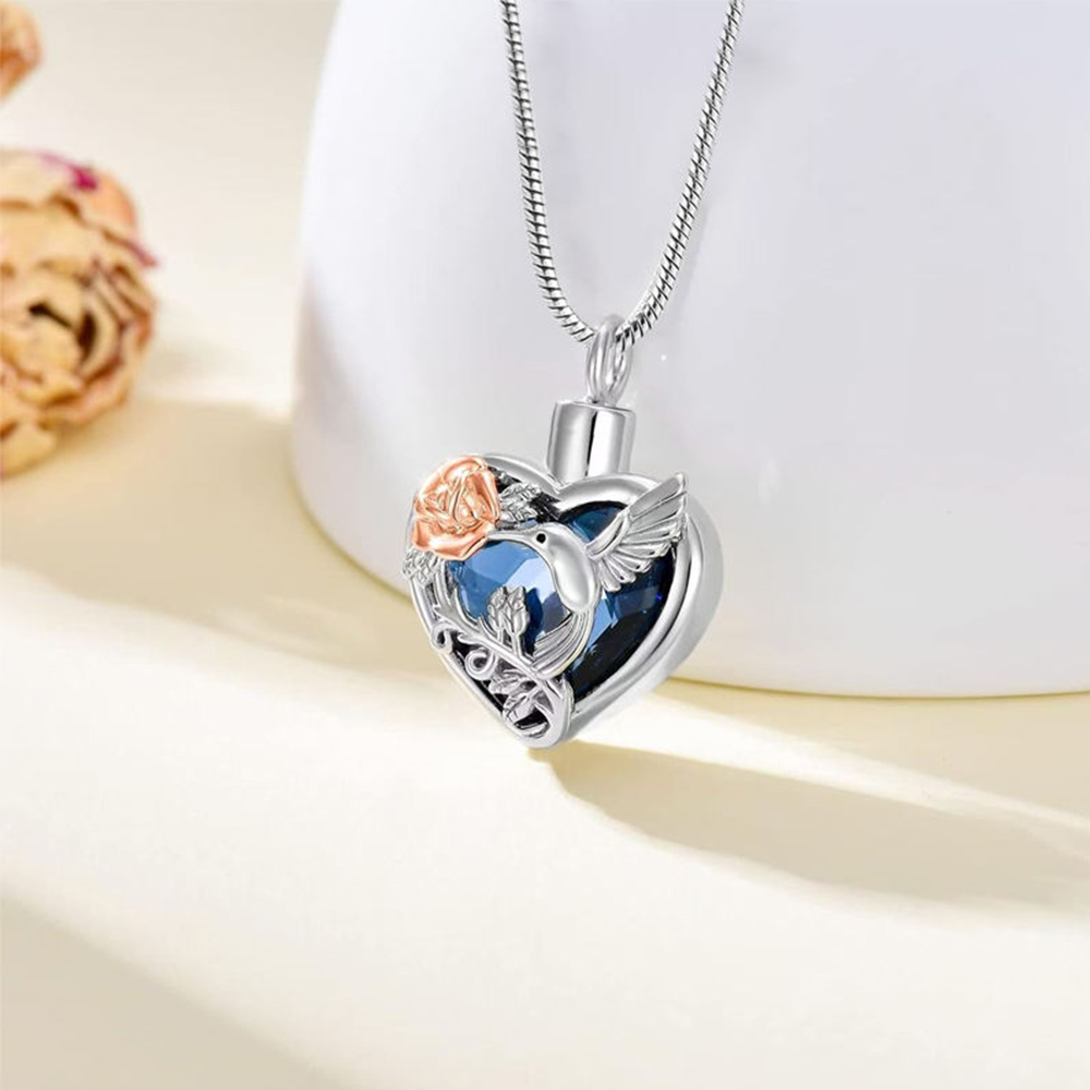 벌새 하트 유골함 로켓 목걸이 (장례용 유골함 로켓 목 - Heart Locket Necklace Photo 리뷰 및 가격