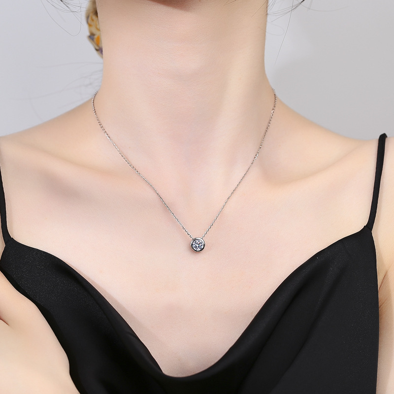 1캐럿 2캐럿 3캐럿 D VVS1 베젤 모이사나이트 버 - 925 Sterling Silver Chain Necklace Men 리뷰 및 가격