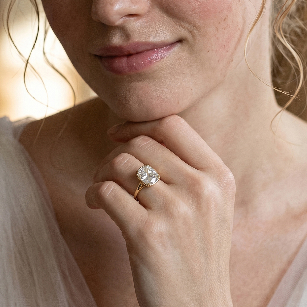 S925 스털링 실버 1캐럿 사각 모이사나이트 반지 4 - Moissanite Engagement Ring 1 Carat 리뷰 및 가격
