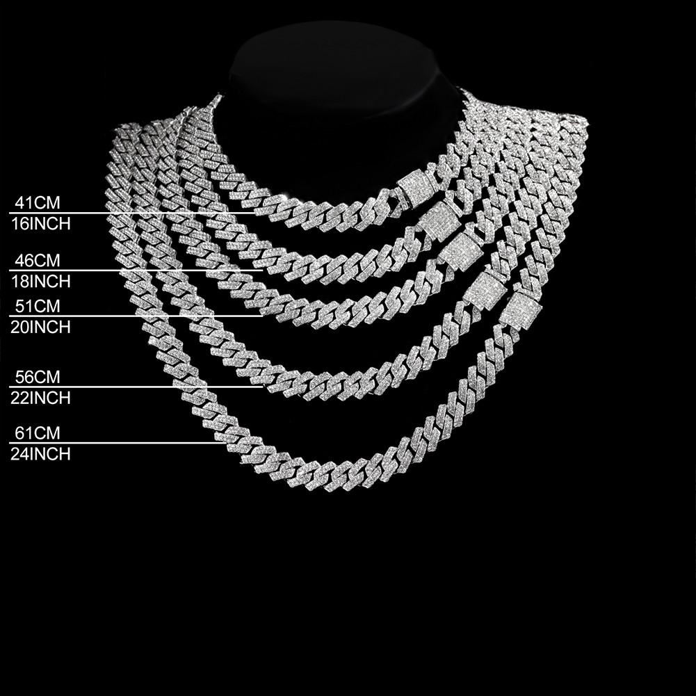 남성 여성을위한 14mm 아이스 아웃 프롱 쿠바 링크  - Cuban Link Chain 12Mm 리뷰 및 가격