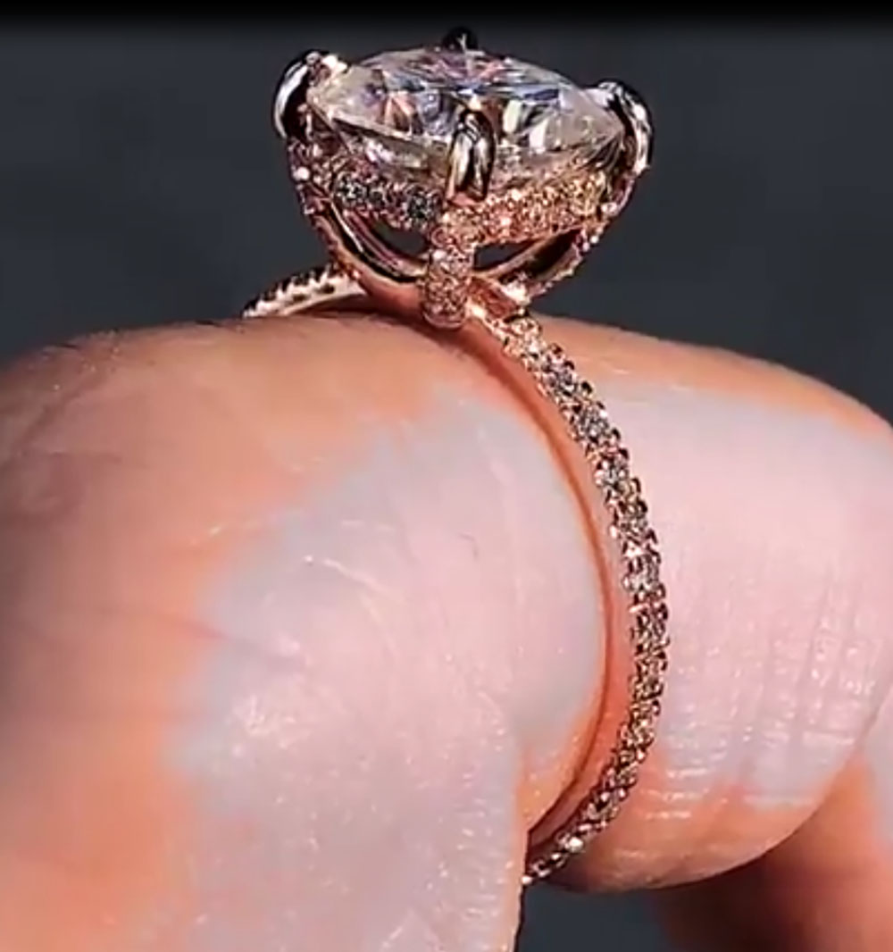 맞춤형 솔리드 14K 로즈 골드 여성 웨딩 파티 기념일 - Moissanite Engagement Ring 1 Carat 리뷰 및 가격