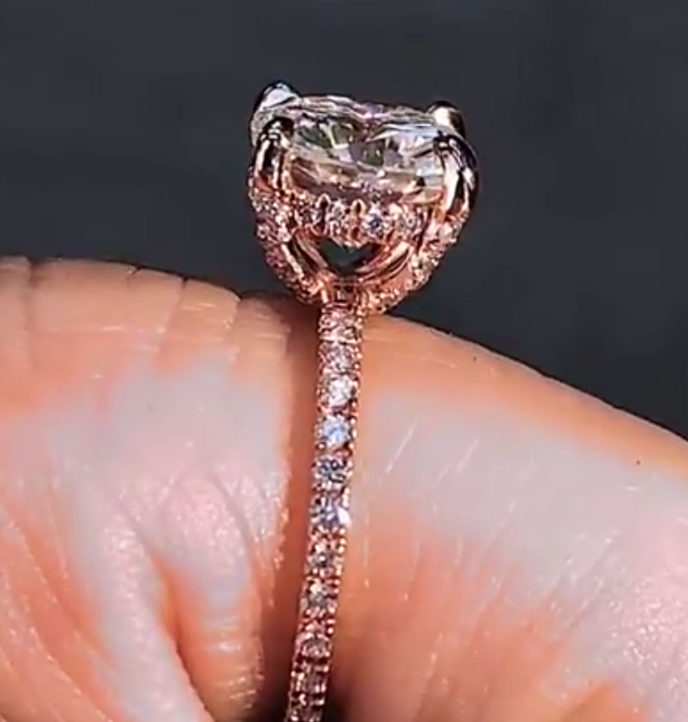 맞춤형 솔리드 14K 로즈 골드 여성 웨딩 파티 기념일 - Moissanite Engagement Ring 1 Carat 리뷰 및 가격