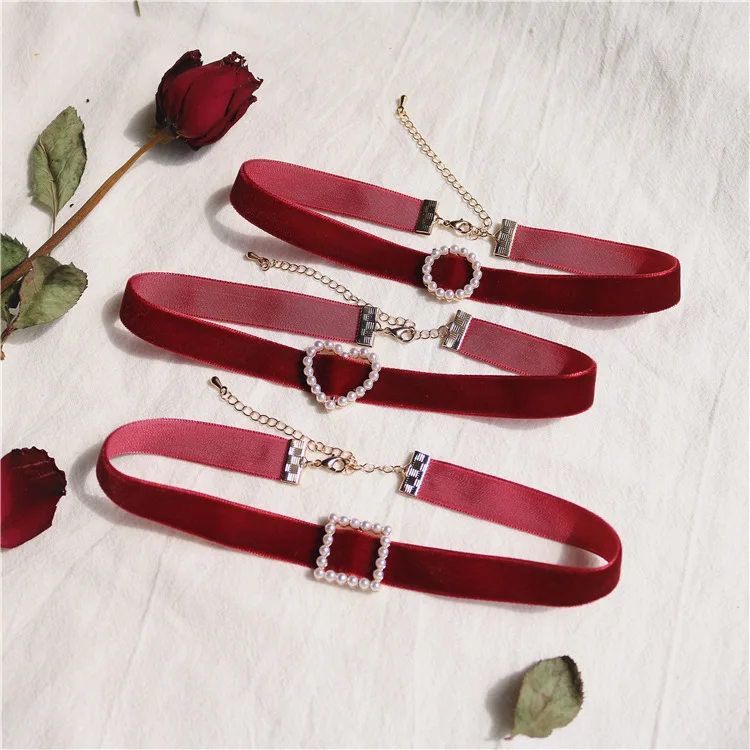 여자를위한 빈티지 진주 벨벳 초커 목걸이 여자 귀여운  - Pearl Choker Necklace Vintage 리뷰 및 가격