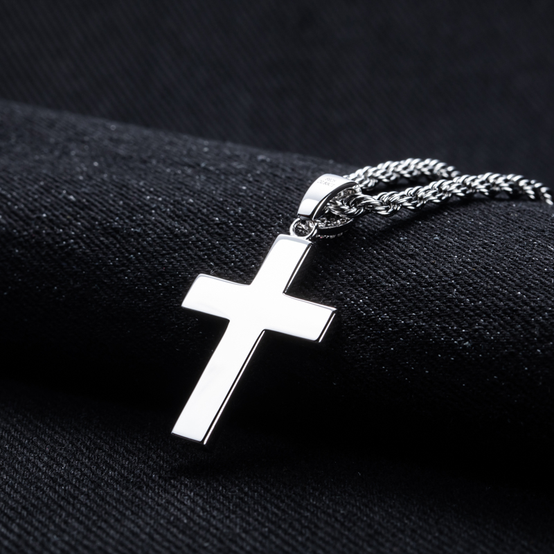 모산랩퍼 모이사나이트 블링 크로스 펜던트 아이스드 아웃 - 925 Sterling Silver Chain Necklace Men 리뷰 및 가격