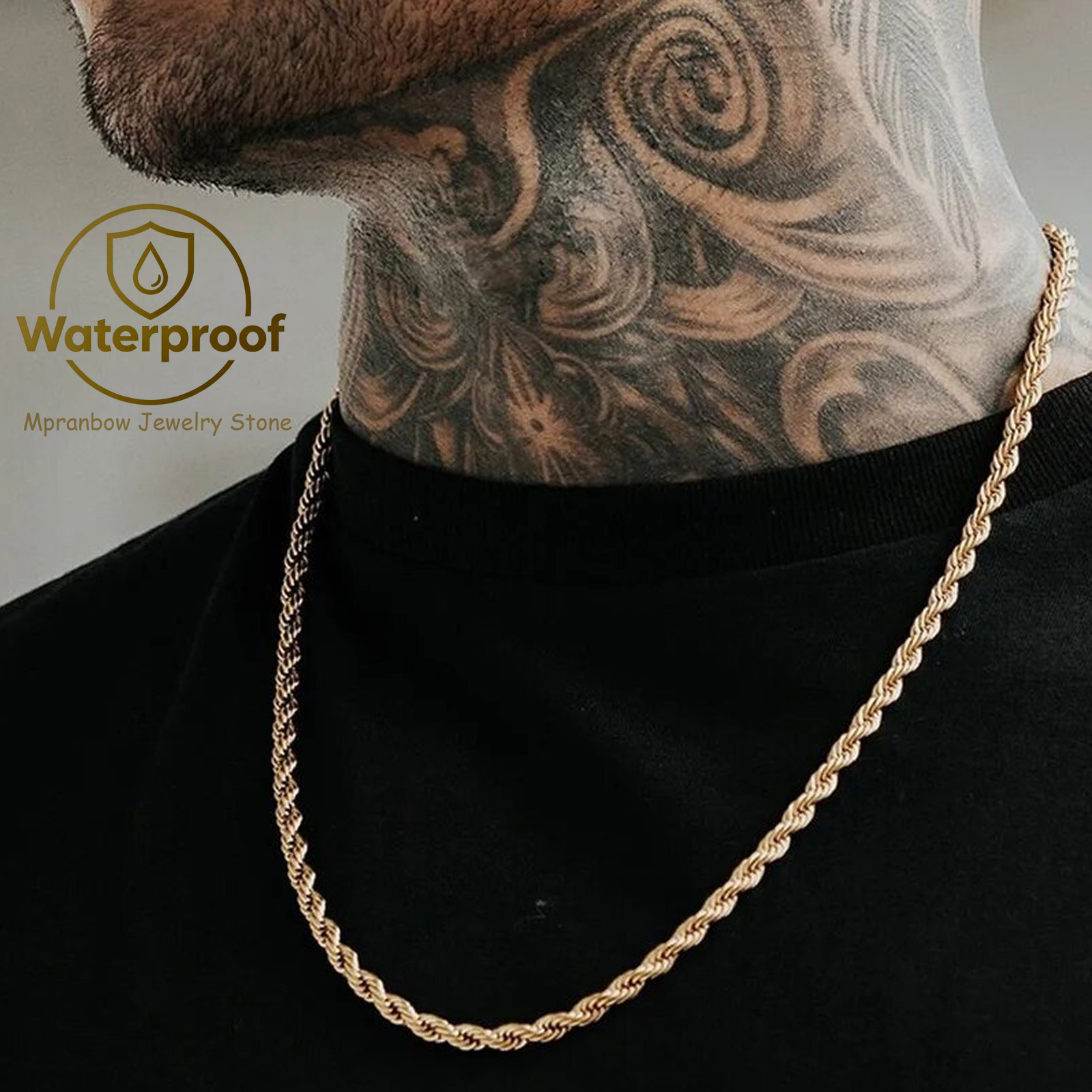 남성 여성을 위한 펑크 빈티지 로프 체인 목걸이, 골드 - Cuban Link Chain 12Mm 리뷰 및 가격