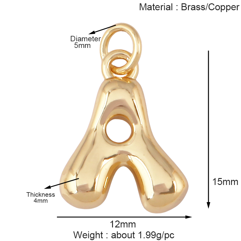 3개 세트 귀여운 황동 이니셜 버블 이름 A-Z 레터  - Initial Letter Necklace 18K Gold 리뷰 및 가격