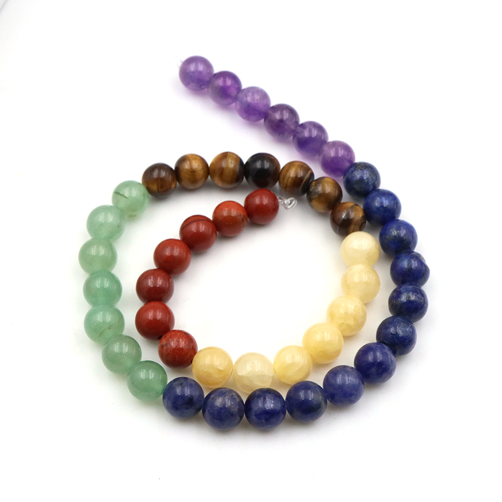천연 7차크라 크리스탈 비즈 자수정 원형 비즈 DIY  - Crystal Pendant Necklace Natural Stone 리뷰 및 가격