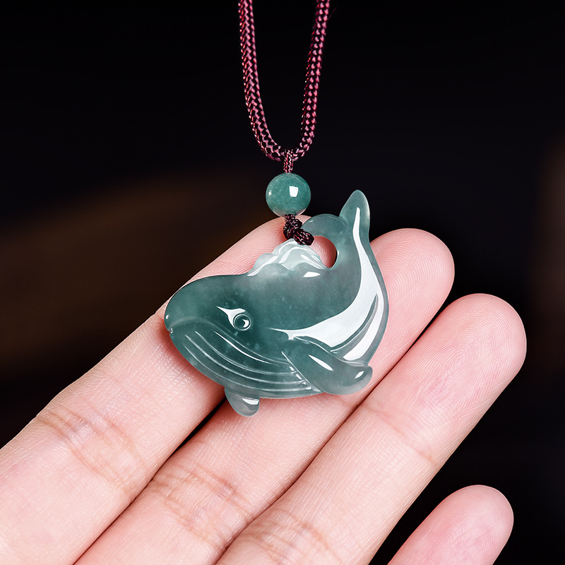 천연 버마산 비취 고래 펜던트 목걸이 액세서리 진짜 옥 - Necklaces 리뷰 및 가격