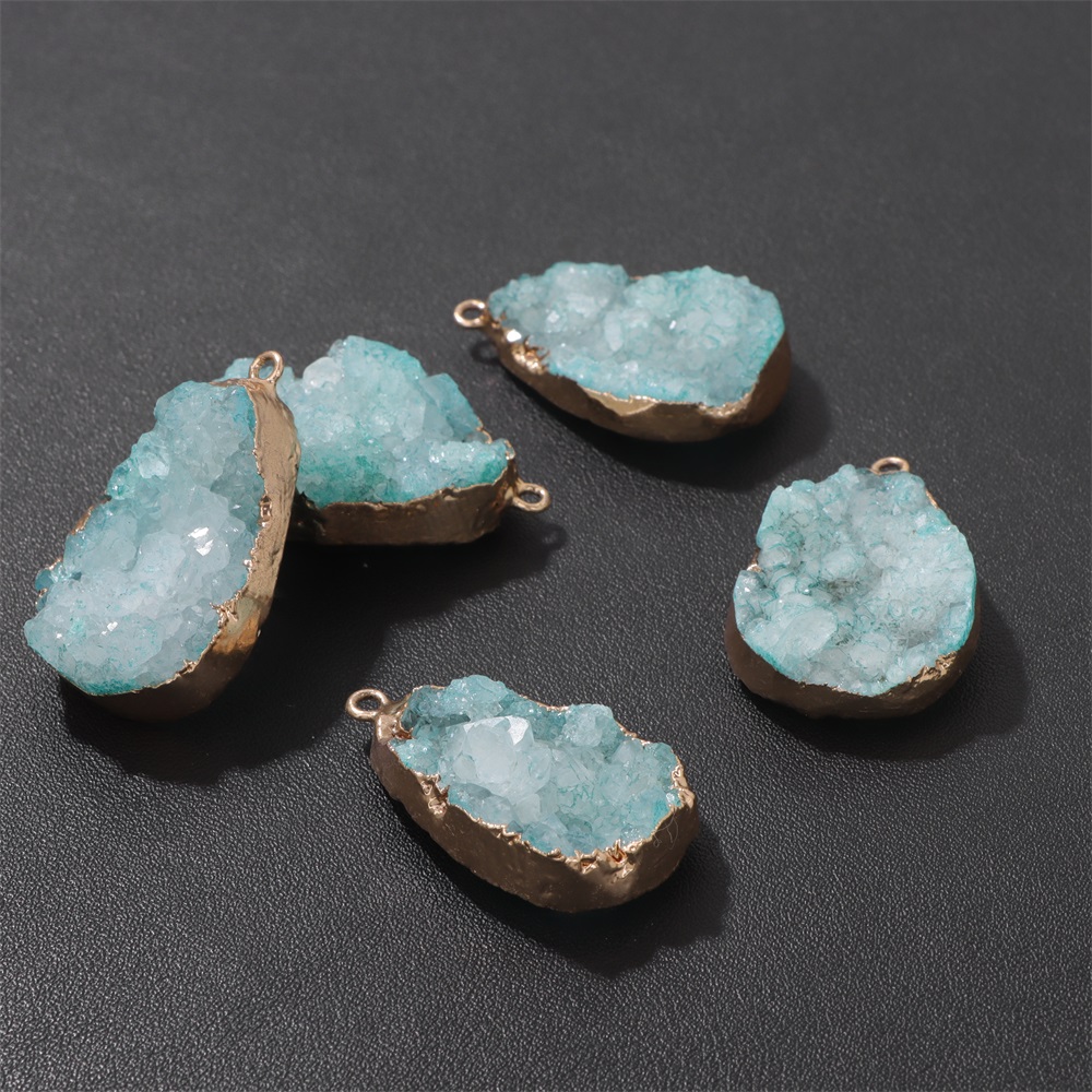 1PC 천연 마노 Geode 펜던트 25x38mm 염색 - Crystal Pendant Necklace Natural Stone 리뷰 및 가격