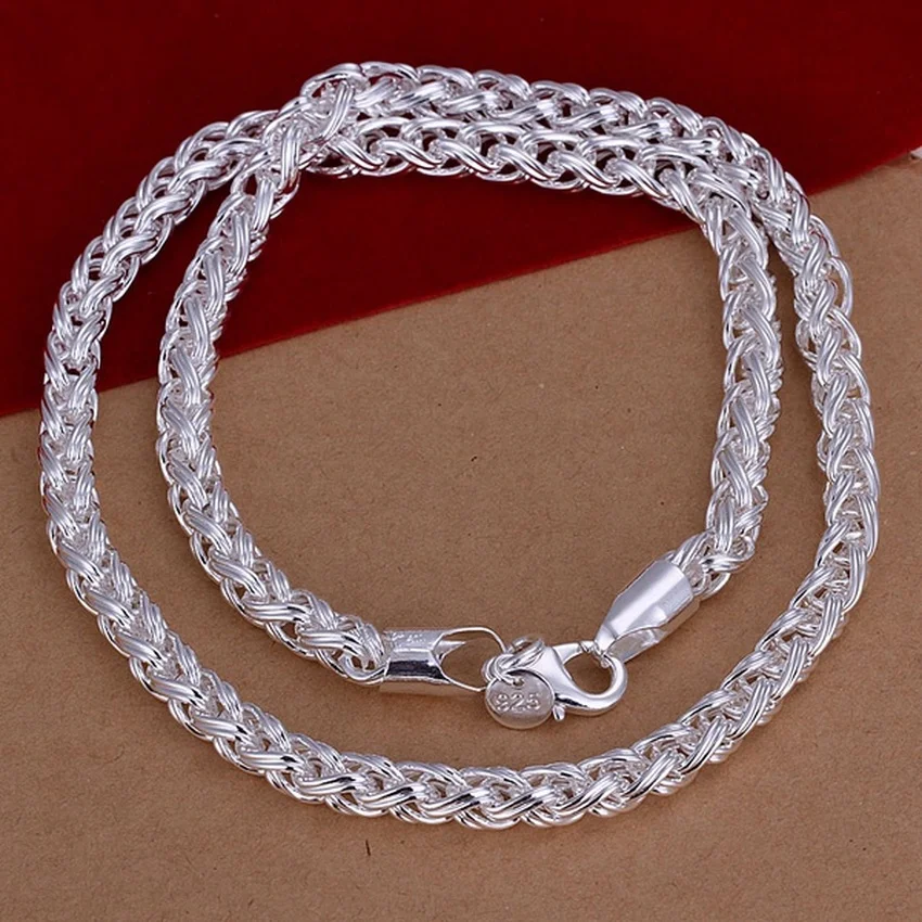 50cm 925 스털링 실버 6MM 목걸이 고귀한 럭셔 - 925 Sterling Silver Chain Necklace Men 리뷰 및 가격
