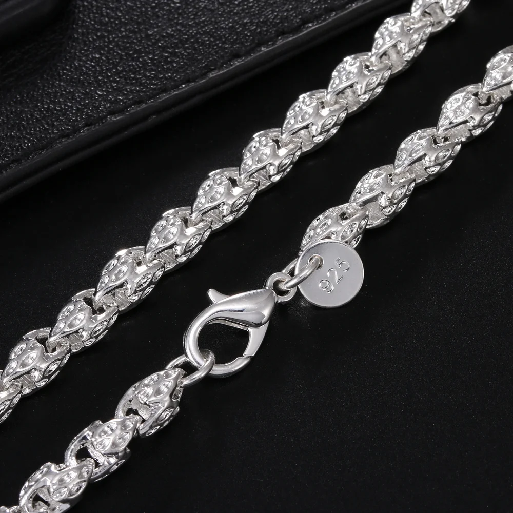핫 참스 925 스털링 실버 5MM 수도꼭지 체인 20 - 925 Sterling Silver Chain Necklace Men 리뷰 및 가격