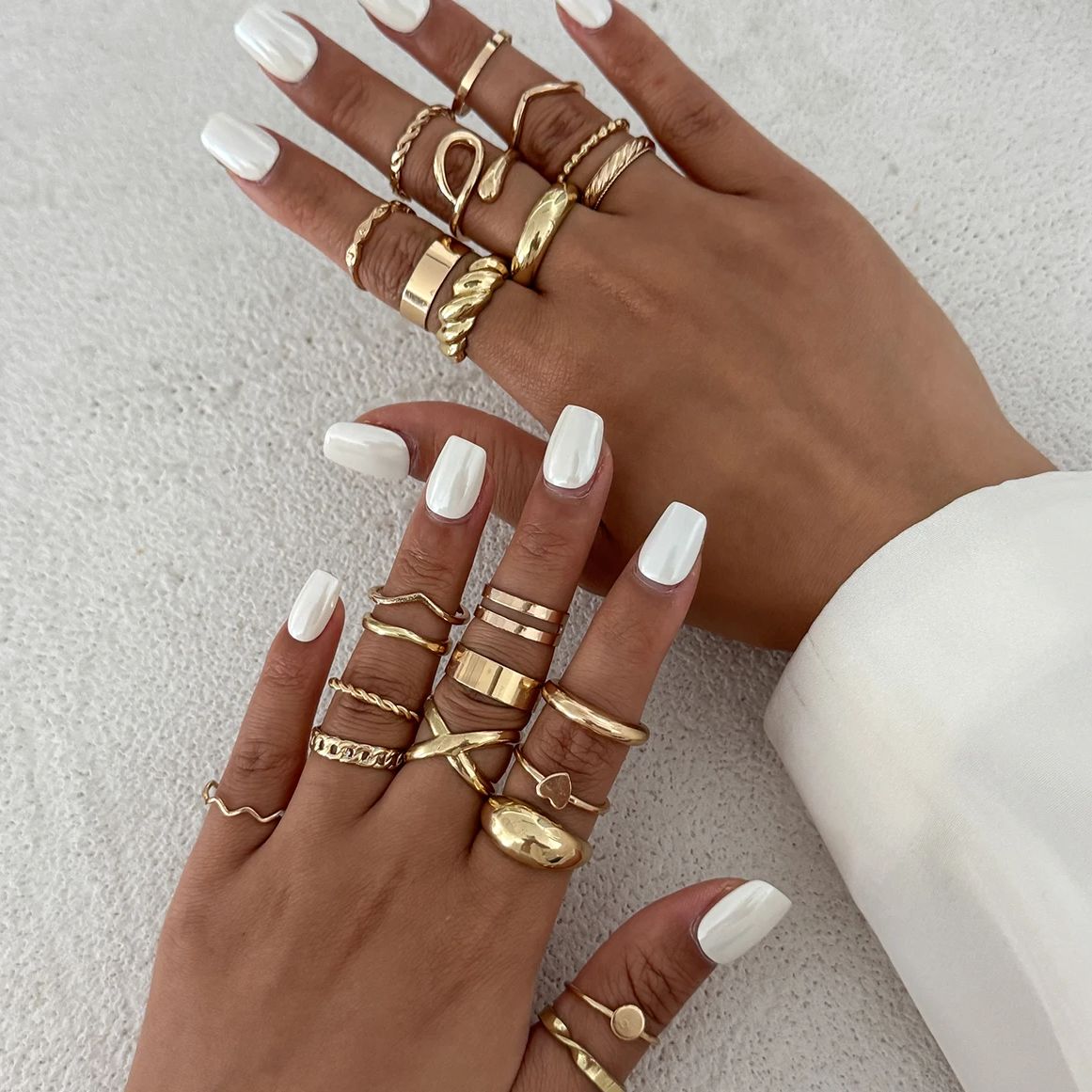 KunJoe 24개 세트 트렌디한 불규칙 기하학 오픈  - Vintage Punk Knuckle Rings Set 리뷰 및 가격