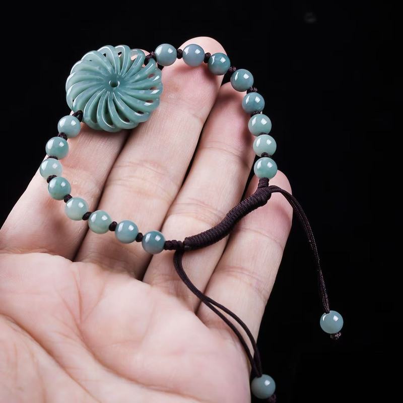 천연 비취 A급 행운을 가져다주는 진짜 원형 비즈 팔찌 - Bracelets 리뷰 및 가격