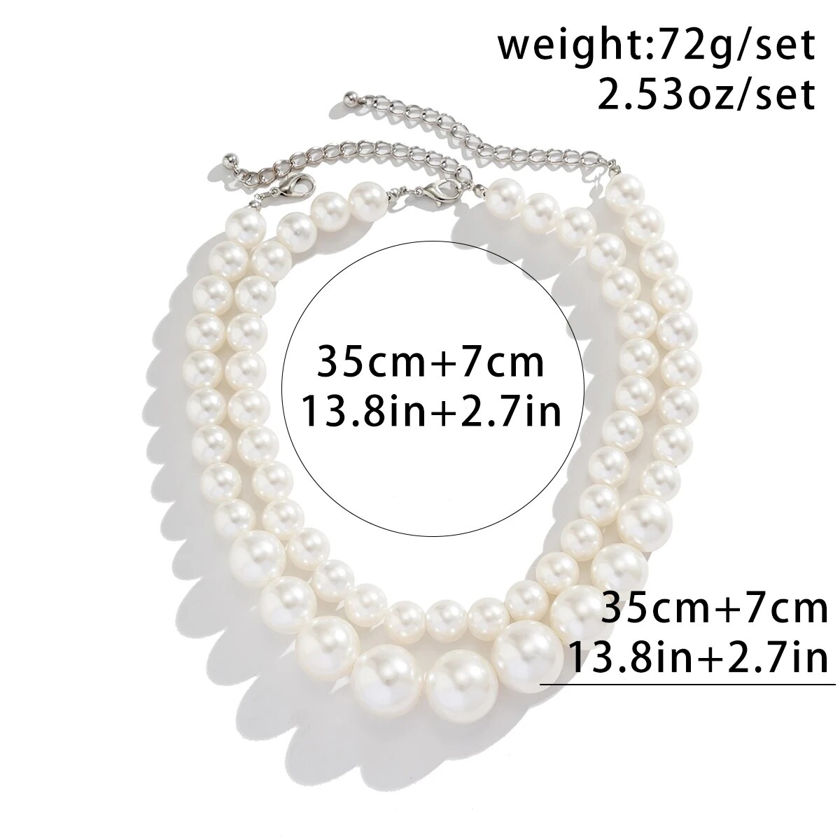 2 개/대 여성을위한 과장된 큰 모조 진주 쇄골 체인  - Pearl Choker Necklace Vintage 리뷰 및 가격