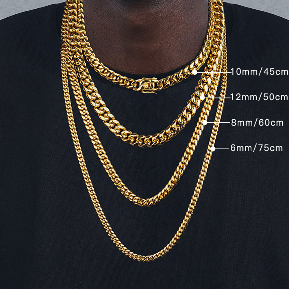 6mm/8mm/10mm/12mm 힙합 높은 광택 골드  - Cuban Link Chain 12Mm 리뷰 및 가격