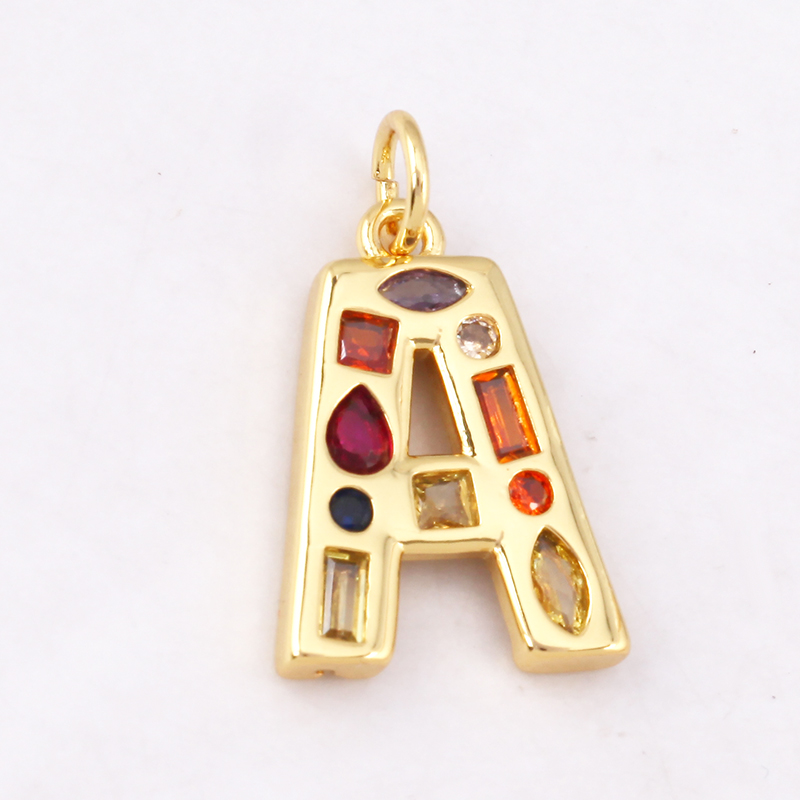 패션 컬러풀 지르콘 진짜 18K 금도금 이니셜 이름 문 - Initial Letter Necklace 18K Gold 리뷰 및 가격