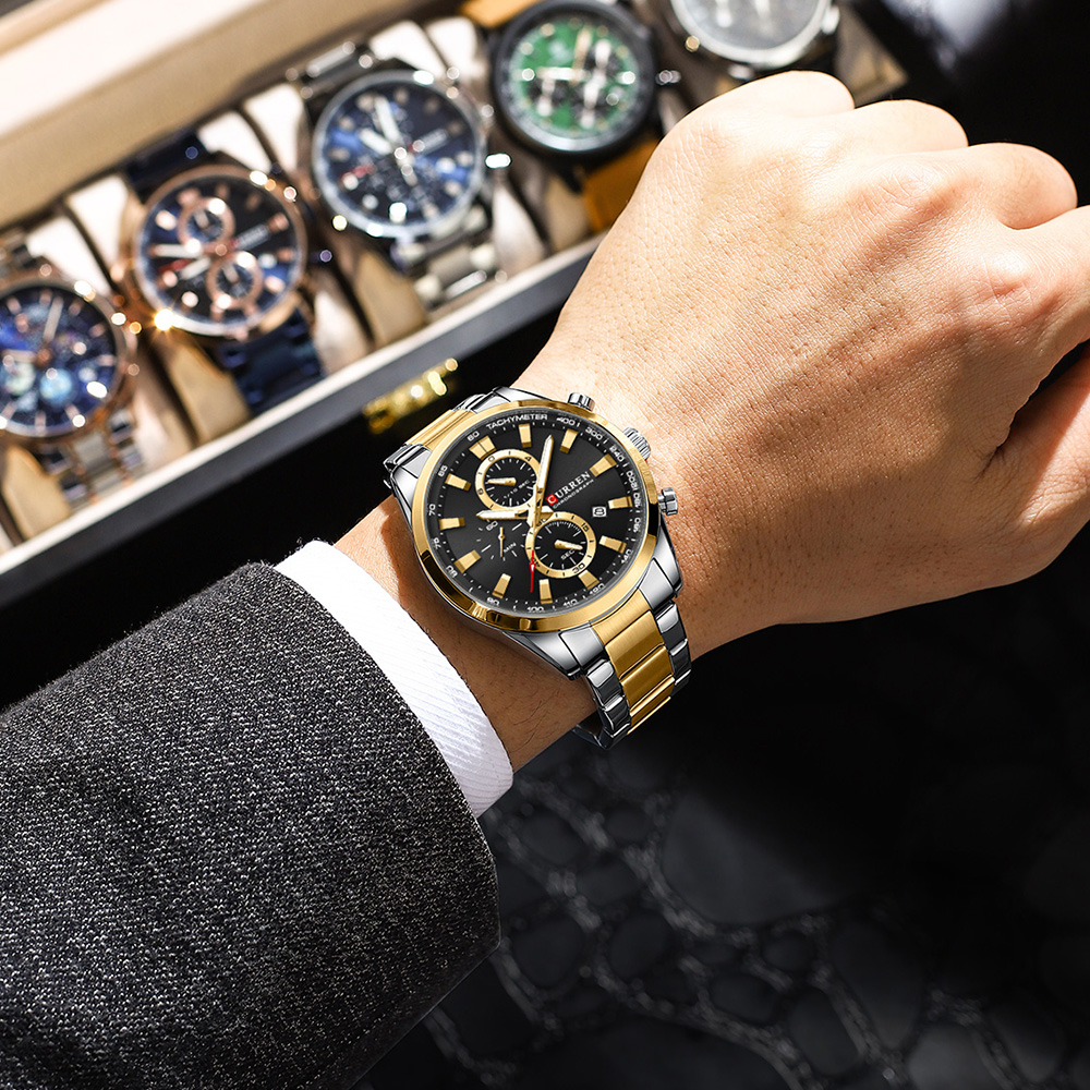 CURREN 캐주얼 쿼츠 크로노 스포츠 시계 남성용 브 - Watch Accessories 리뷰 및 가격