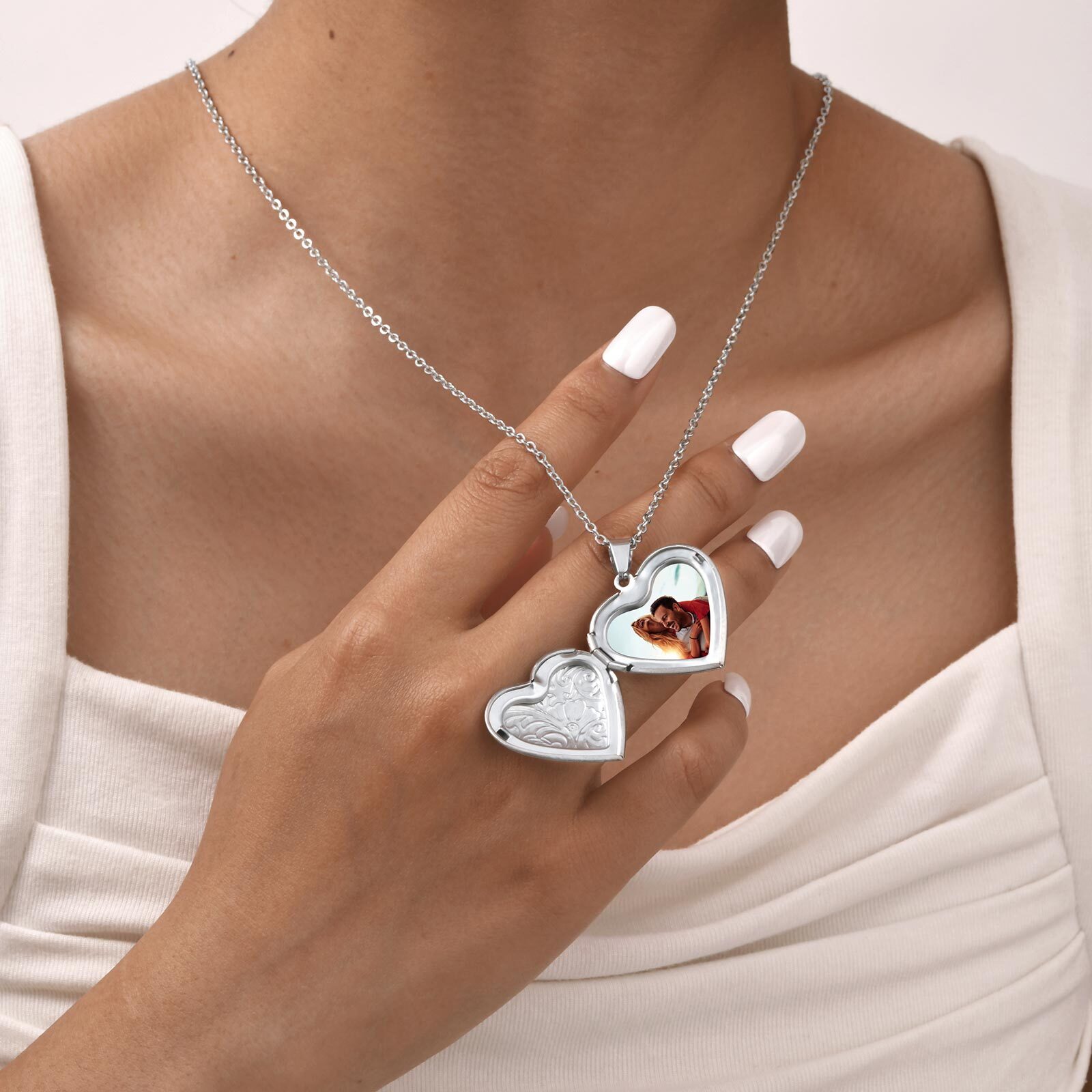 Vnox Dainty Heart Photos 펜던트 목 - Heart Locket Necklace Photo 리뷰 및 가격