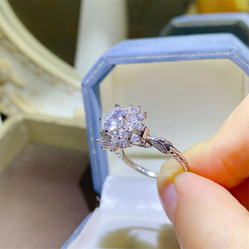 럭셔리 화이트 골드 솔리드 플래티넘 PT950 모이사나 - Moissanite Engagement Ring 1 Carat 리뷰 및 가격