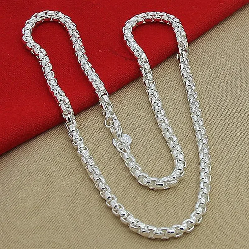 45-60cm 925 스털링 실버 목걸이 라운드 박스  - 925 Sterling Silver Chain Necklace Men 리뷰 및 가격