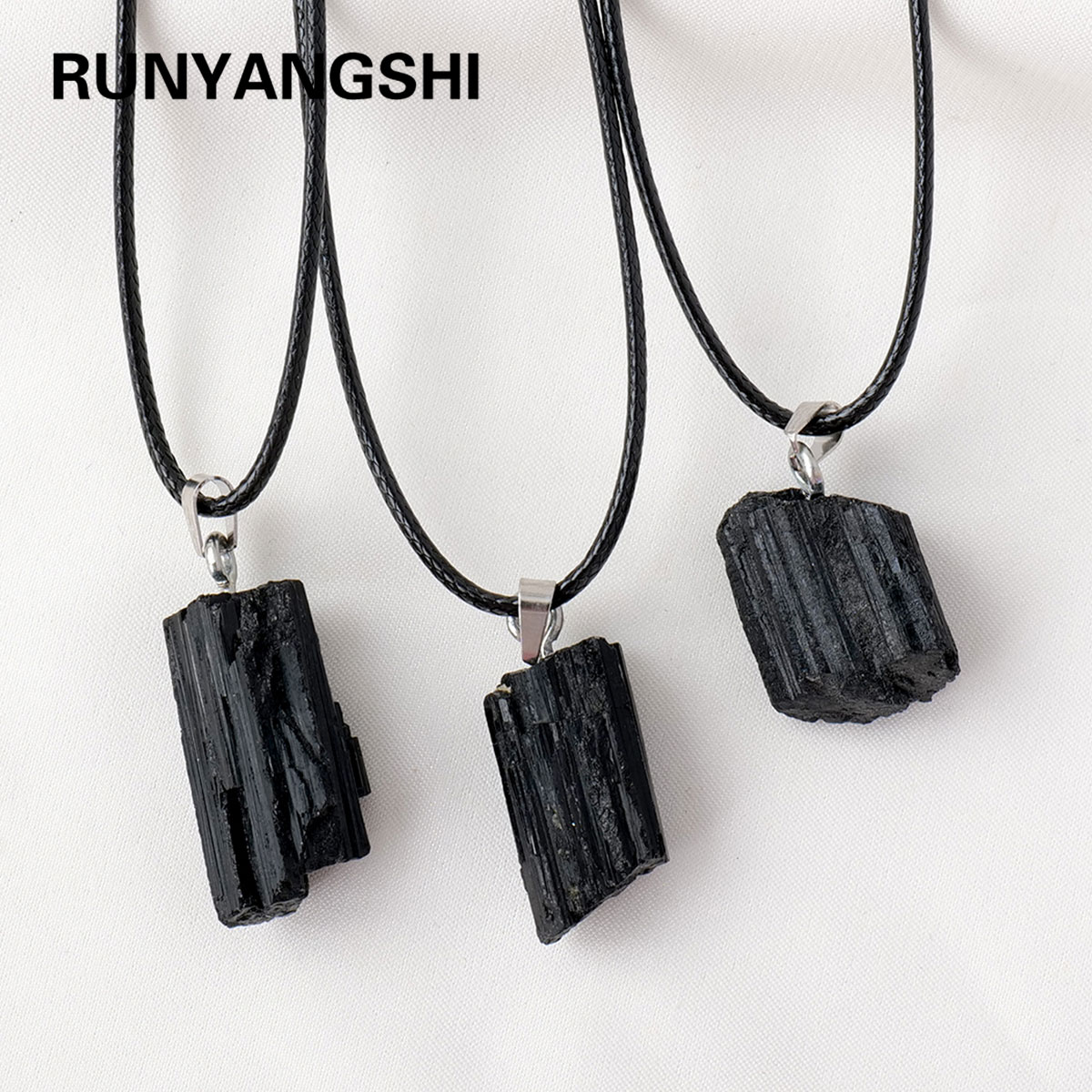 1PC 천연 크리스탈 블랙 토르말린 원시 돌 연마되지  - Crystal Pendant Necklace Natural Stone 리뷰 및 가격