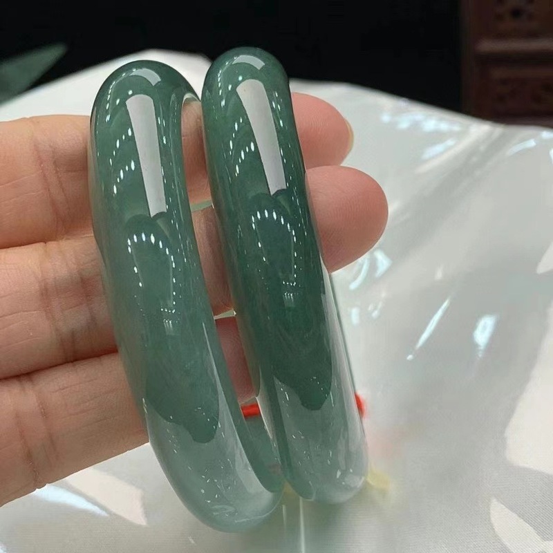 꽃무늬가 있는 천연 진짜 옥 팔찌, 여성용 A급 비취  - Bracelets 리뷰 및 가격