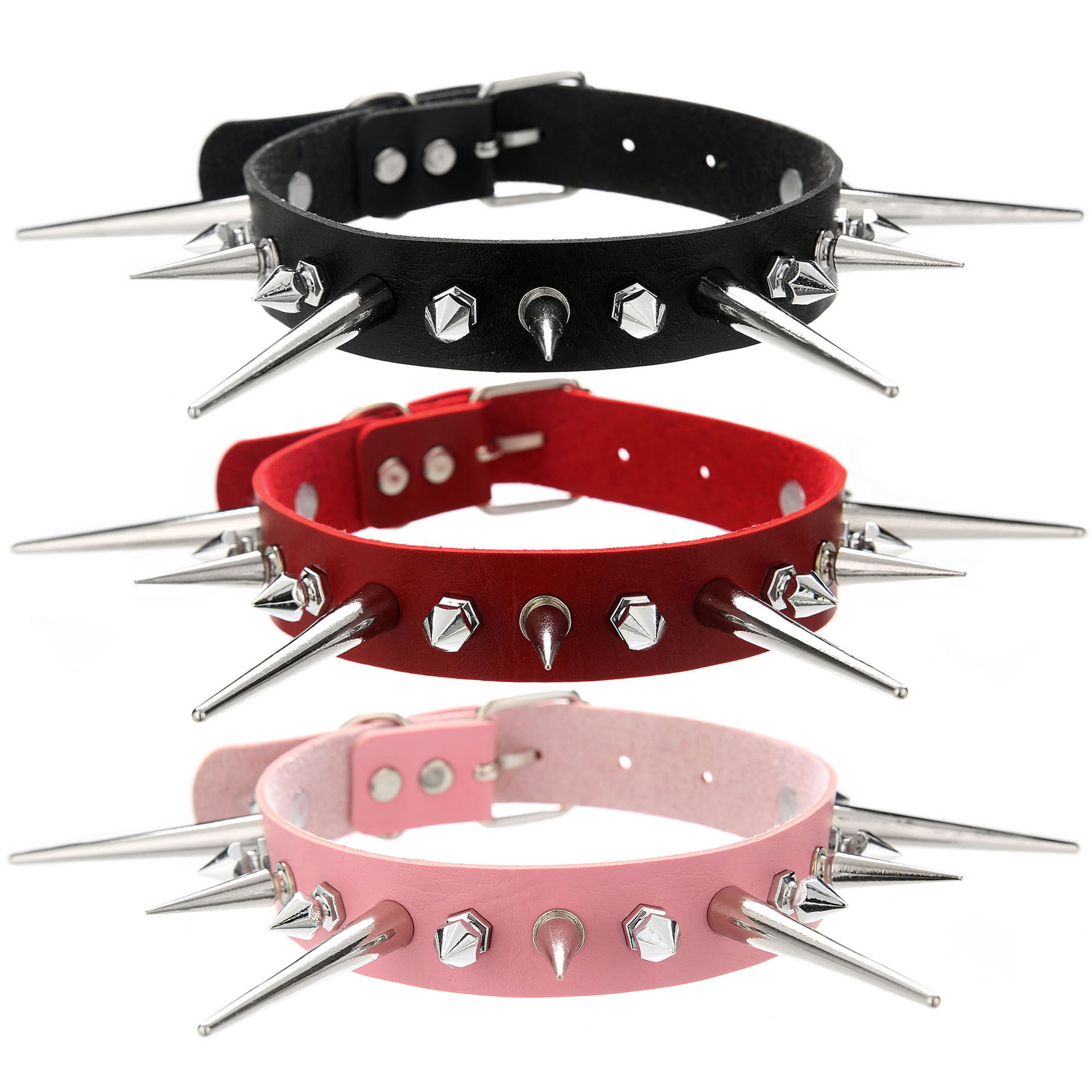 고스 롱 스파이크 초커 펑크 가짜 가죽 목걸이 여성용  - Goth Punk Spike Choker 리뷰 및 가격