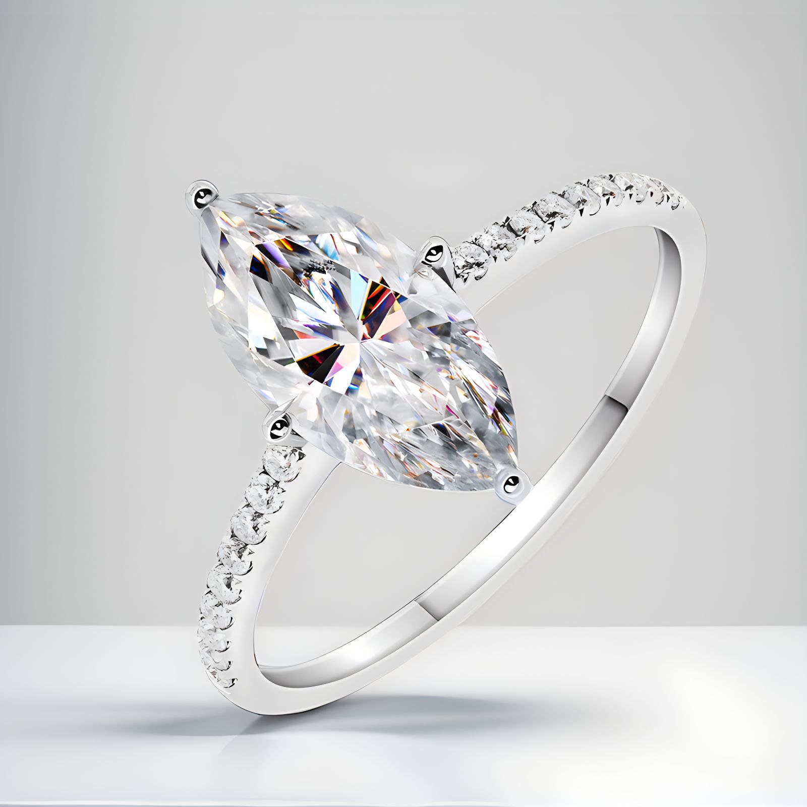 여성용 럭셔리 리얼 1 캐럿 D 컬러 마키즈 모이사나이 - Moissanite Engagement Ring 1 Carat 리뷰 및 가격