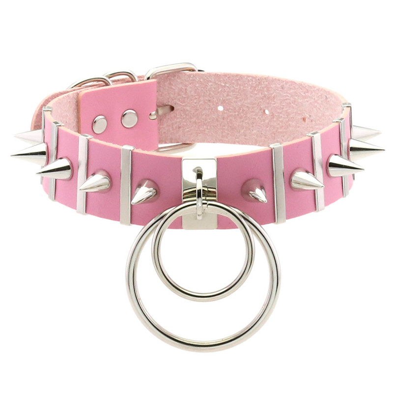 핑크 본디지 스파이크 초커 넥 펑크 하트 라운드 고스  - Goth Punk Spike Choker 리뷰 및 가격