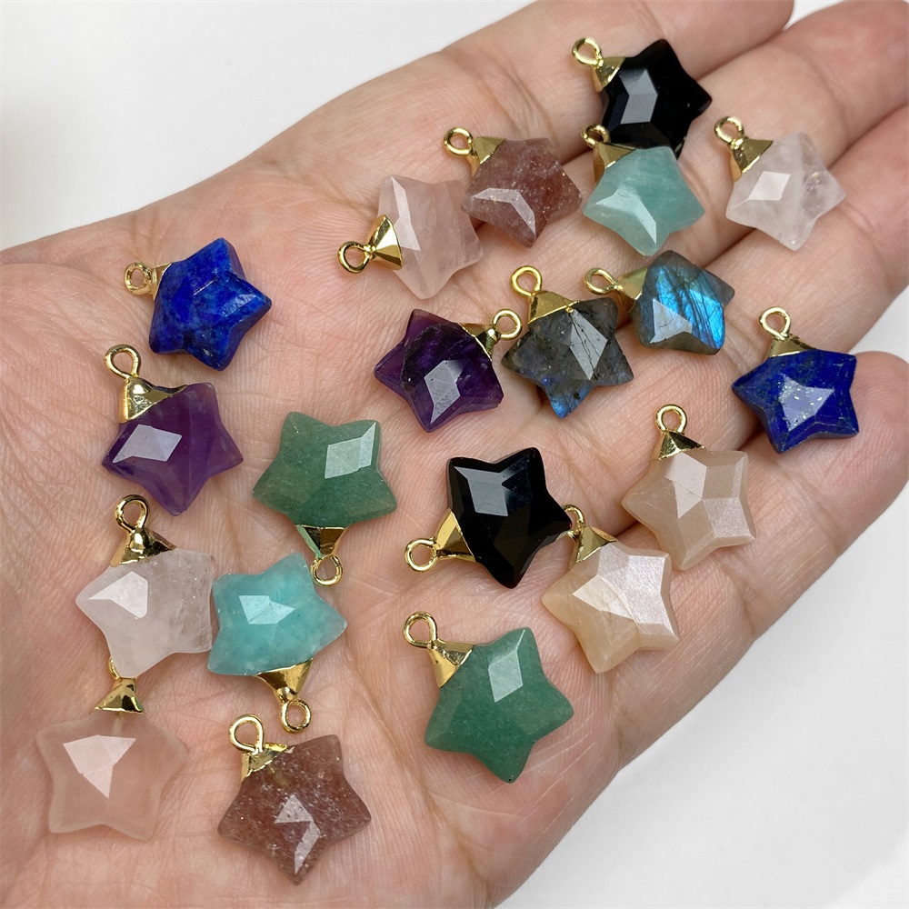 별 모양 돌 펜던트, 천연 석영 크리스탈 옥, 쥬얼리  - Crystal Pendant Necklace Natural Stone 리뷰 및 가격